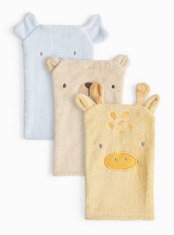 Animal Wash Cloths 3 Pack One Size